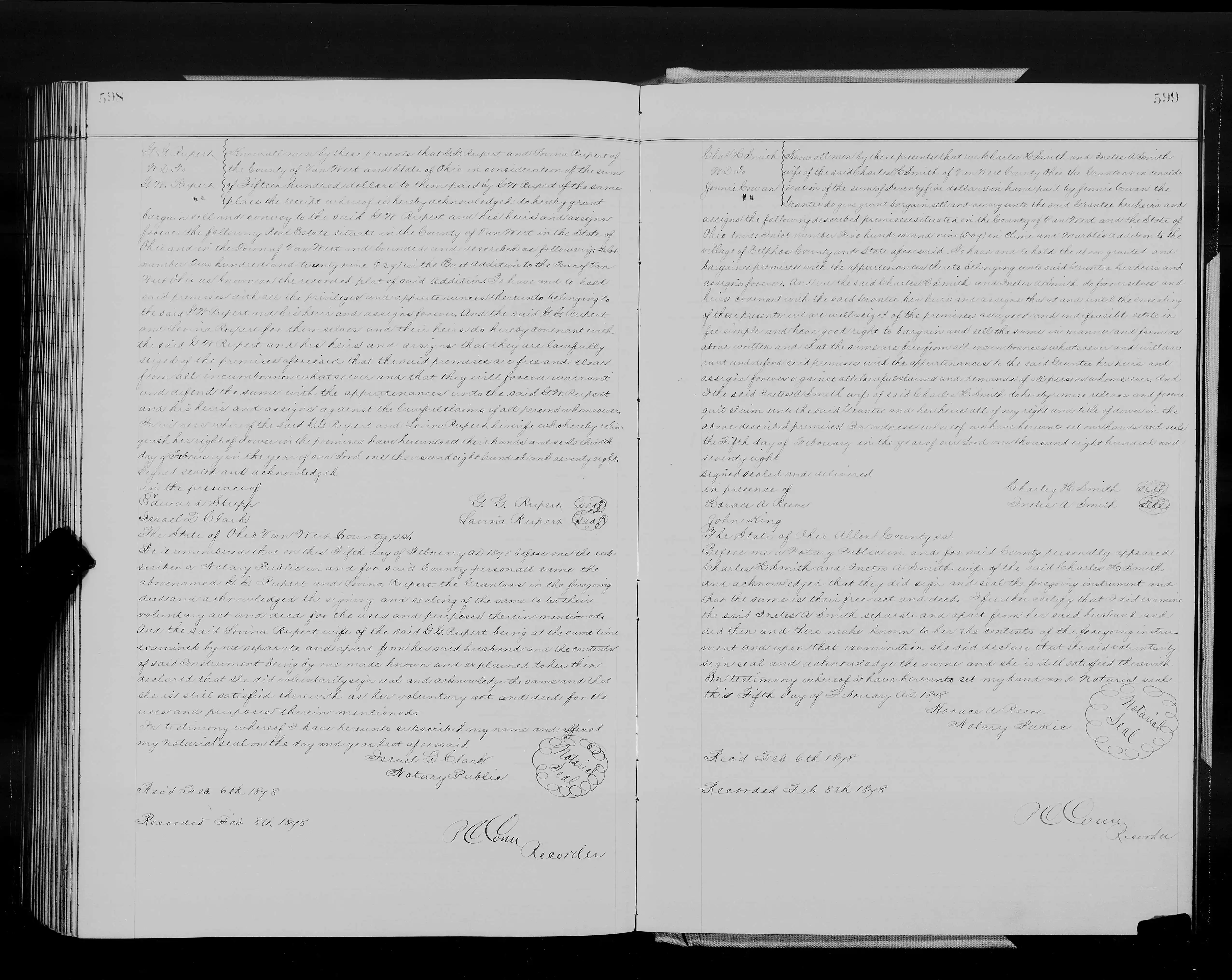 Greenberry George Rupert and Lavina Rupert Property Sold To George Wilson Rupert, 02-05-1878
